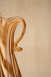 60s Murano MCM Swung Glass Dark Amber Vase